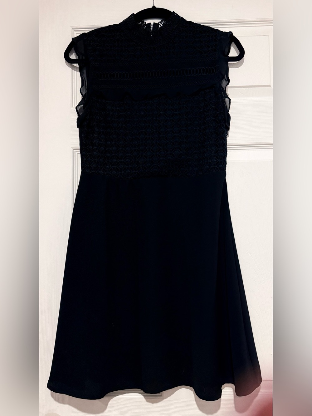 EUC 19 Cooper Elegant Black Sleeveless Lace Yoke Dress